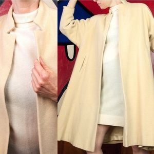Vtg 50s Pale Yellow/Beige CASHMERE Classic Coat